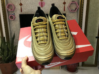 more images of NIKE AIR MAX 97 Metallic Gold in brown nike shoes for running