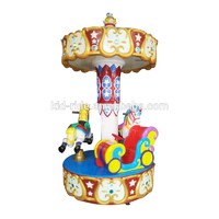 New design amusement park 3 seats musical go round happy carousel rides horse for kids