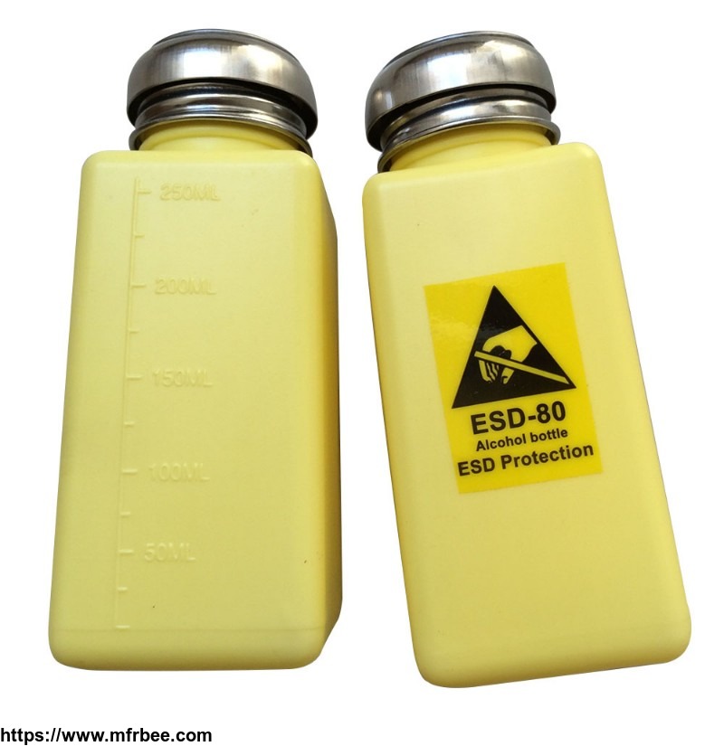 Anti Static Alcohol Plastic Bottle ESD-Safe Solvent Dispenser Bottle with Standard Pump Top 4/6/8 OZ Different Colors