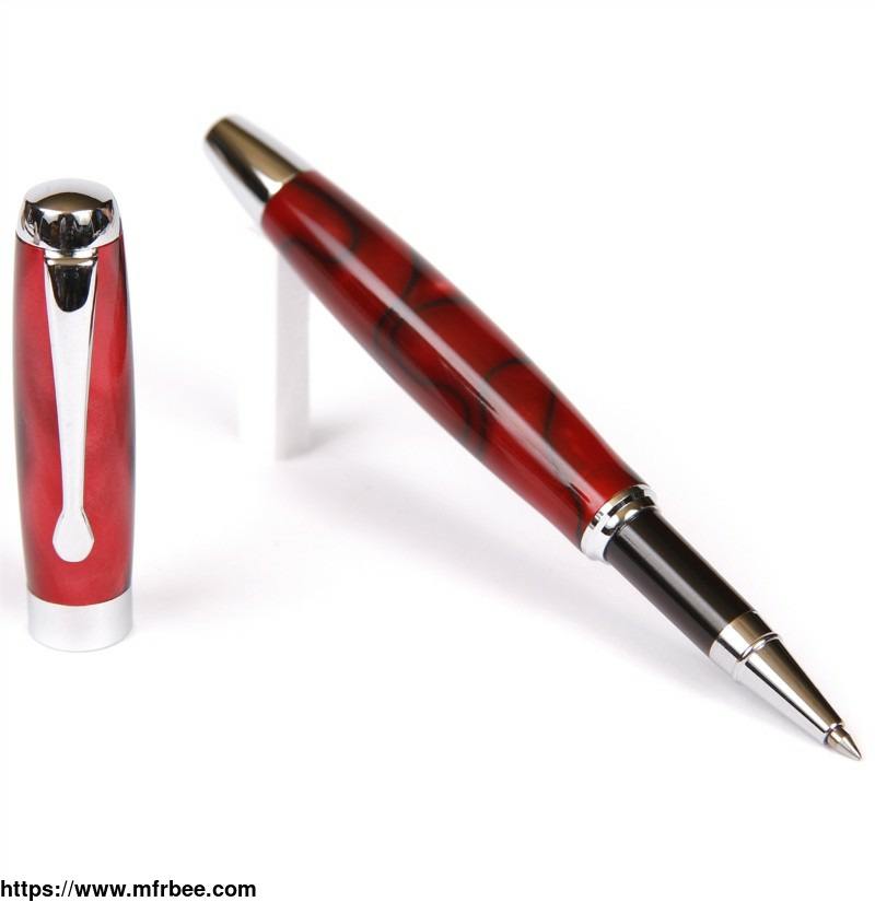 tuscany_rollerball_pen_red_and_black_marbleized_gloss_body
