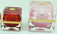 luxurious  square shaped cosmetic acrylic jar 50g 30g  15g