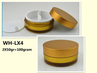 more images of 100ml dual cosmetic divided jars with 2 compartments