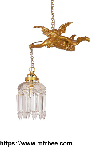 cast_aluminium_gilded_cherub_crystal_antique_pendant_light