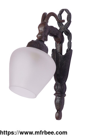rustic_cast_aluminium_bronze_sheep_wall_sconce_with_plain_frosted_goblet_glass_shade