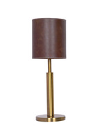 more images of Cylindrical Brown Leather Table Lamp