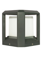 Contemporary Aluminium Round-Square Black 10x10 Inch Large Outdoor Gate Light