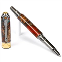 more images of Art Deco Rollerball Pen - Copper and Green Pine Cone
