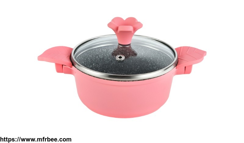 soft_touch_handle_food_warmer_pot_die_casting_aluminum_marble_mini_casserole_with_glass_lid