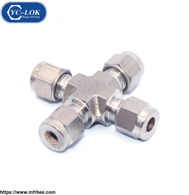 stainless_steel_4_way_union_type_tubing_fitting_union_cross_pipe_fittings