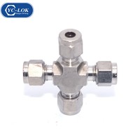 more images of Stainless Steel 4 Way Union Type Tubing Fitting Union Cross Pipe Fittings