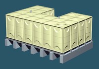 GRP modular panel type fluid storage tanks