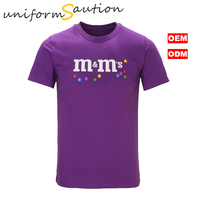 Custom made cotton HD printing M&Ms promotional t shirt