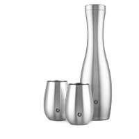 Stainless Steel Carafe and Wine Glass Set