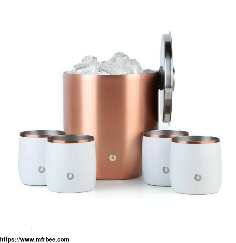 stainless_steel_ice_bucket_with_rocks_glass_set