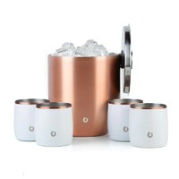 more images of Stainless Steel Ice Bucket with Rocks Glass Set