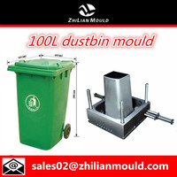 hot sale enhanced 100L plastic dustbin mould with two wheels