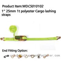 WDCS010102 1" 25mm Orange Ratchet straps for cargo control
