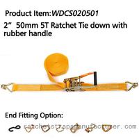 WDCS020501 2” 50mm 5T ratchet tie down with rubber handle