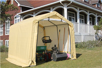WEATHERFAST MID SHED WITH PE FABRIC COVER 8'X8'X7' IDEAL FOR PURPOSE STORAGE IN OUTDOOR SPACES