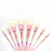 more images of VDL 8pcs Colorful Diamond Plastic Handle Synthetic Beauty Personalized Makeup Brush Set