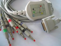 Schiller AT-1 one-piece 10 lead EKG cable and leadwire