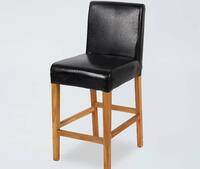 more images of BS08 Black Pu Leather Wooden High Foot Chair