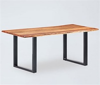 more images of DT16 Rectangle Wooden Table Desktop With Solid Wood Metal Legs