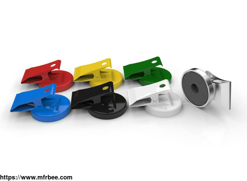ferrite_flat_pot_magnet_with_clip_in_different_colors
