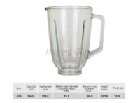best sale home electrical appliances transparent 1.5L blender glass jar A24