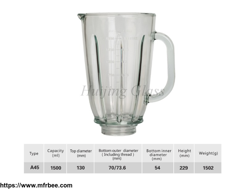A45 wholesale high quality blender glass replacement jar 1.5L