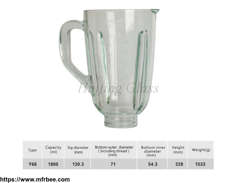 Y66 National large capacity blender glass replacement jar 1.8L