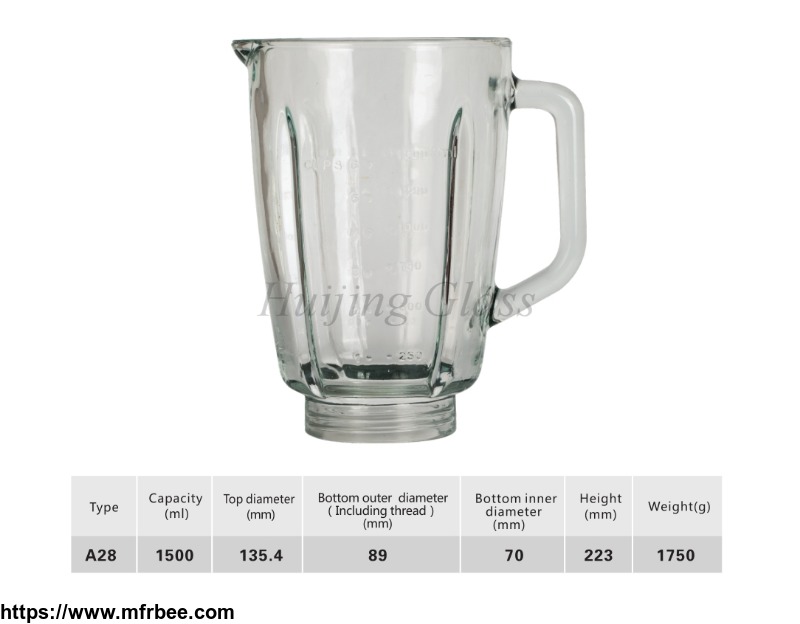 A28 China factory manufacture  blender glass jar 1.5L