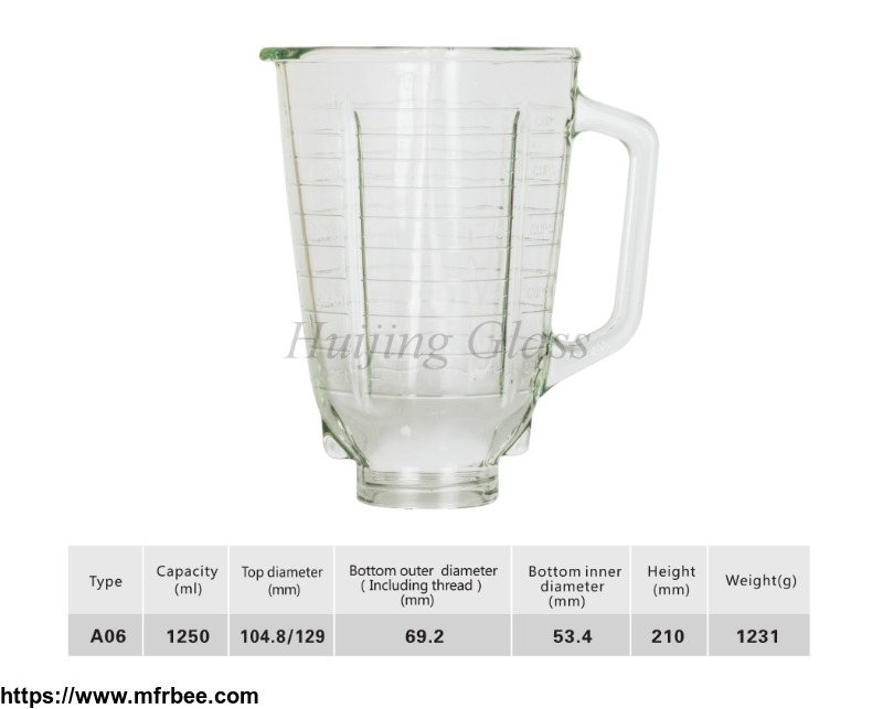1.25L kitchenware good quality square-mouth glass cup A06