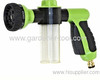 plastic 8 way garden hose nozzle with soap bottle for car wash