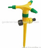 Plastic 3-arm rotary sprinkler with plastic spike