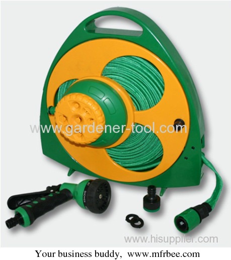 50ft_flat_garden_water_hose_reel_with_nozzle_and_sprinkler