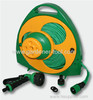 50FT Flat Garden Water Hose Reel With Nozzle and Sprinkler