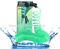 Garden Water Coil Hose Pipe With Metal Hose Nozzle