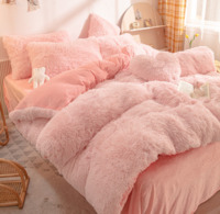 more images of Plush Bed Four Piece Set Thickened Warm Bedding Crystal Velvet Reversible Home Textile Sets