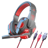 SY830mv Wholesale 7.1 USB best 3.5mm over-ear stereo noise cancelltion gaming headset headphones for pc/ps4 with Mic LED