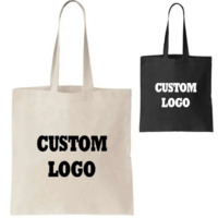 Custom Logo Size Printed Eco Friendly Recycled Reusable Plain Blank Organic Calico Cotton Canvas Grocery Shopping Tote Bag
