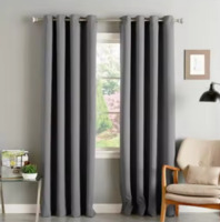 Thermal Insulated Reduce Noise 100% Polyester Blackout Solid Window Curtains For Living Room
