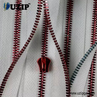 high quality red teeth metal zipper long