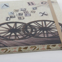 M-A5 Alphabet Wheel Print Cover with LeatherStrap Closure Notebook