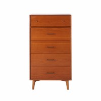 wood cherry sideboard storage cabinet 5 drawer dresser chest
