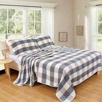 Thick blanket cotton single double kids home school hospital grid  stripe bedsheet home textiles
