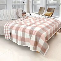 more images of Thick blanket cotton single double kids home school hospital grid  stripe bedsheet home textiles