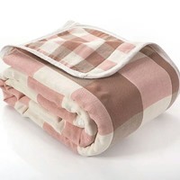 more images of cotton blanket kids grid stripe girl boy bedding single double home school use washable