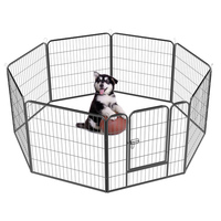 more images of High Quality Heavy Duty 8 Panels Pet Fence Black/Sliver Dog Pet Playpen with door