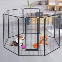 more images of Pet Fence 8 Panels Outdoor Heavy Duty metal square tube puppy dog playpen in stock